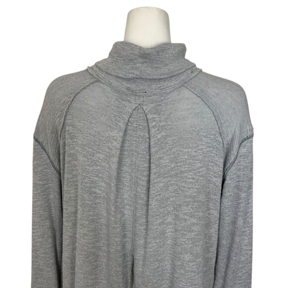 Free People We The Free Long Sleeve Turtle Top L Gray Split Back Turtleneck - Picture 8 of 12